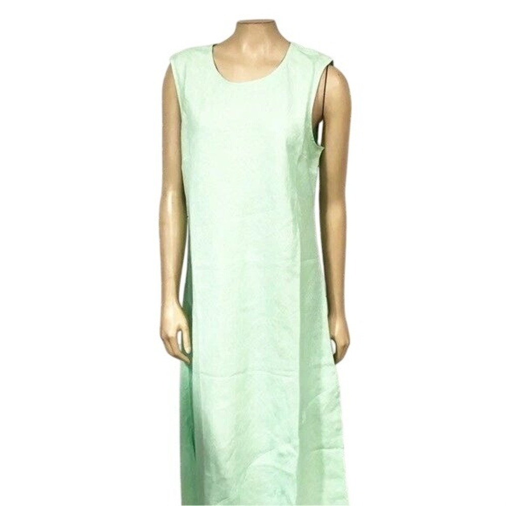 J.Crew Womens Mint Green 100% Linen Sleeveless Keyhole Back Maxi Dress Size S